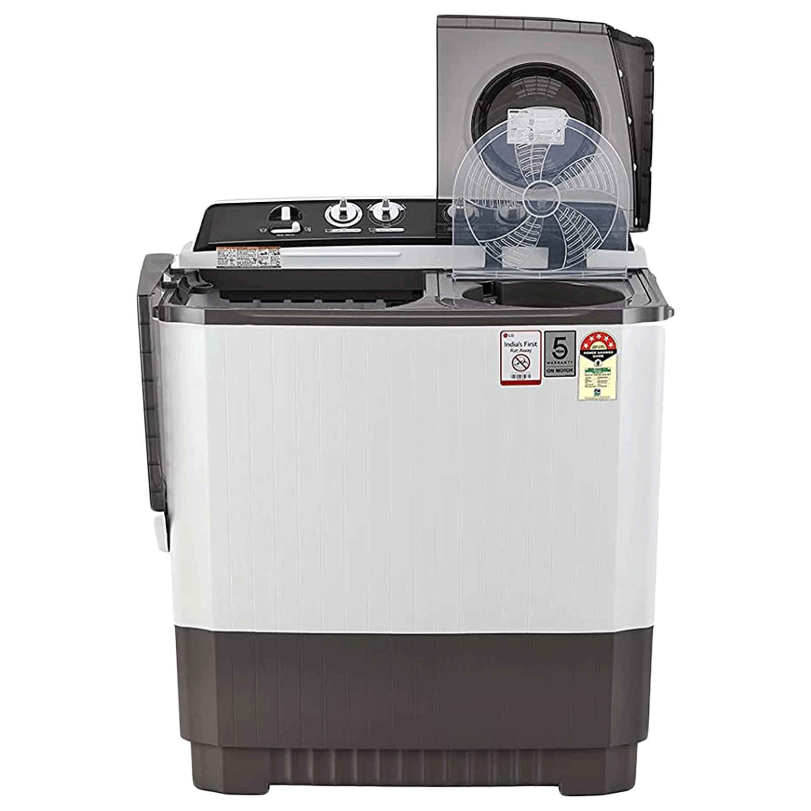 LG 9 kg 5 Star Semi Automatic Washing Machine with Lint Filter (P9041SGAZ.ADGQEIL, Grey)
