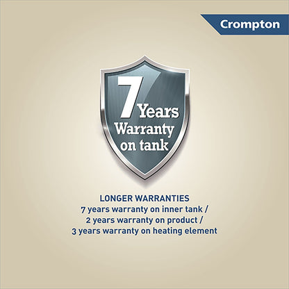 Crompton Solarium Neo 6 Litres 4 Star Vertical Storage Water Geyser with Glass Coated Incoloy Heating Element (White)