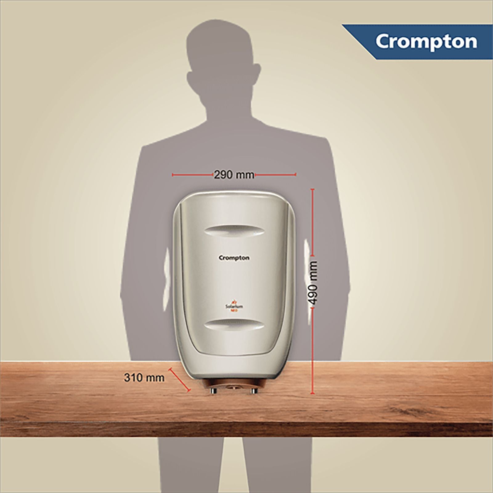 Crompton Solarium Neo 6 Litres 4 Star Vertical Storage Water Geyser with Glass Coated Incoloy Heating Element (White)