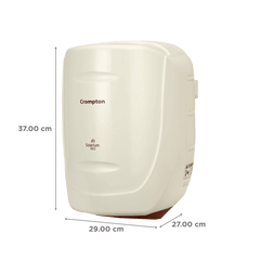 Crompton Solarium Neo 6 Litres 4 Star Vertical Storage Water Geyser with Glass Coated Incoloy Heating Element (White)