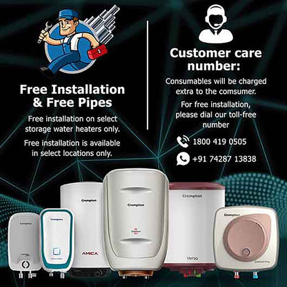 Crompton Solarium Neo 6 Litres 4 Star Vertical Storage Water Geyser with Glass Coated Incoloy Heating Element (White)