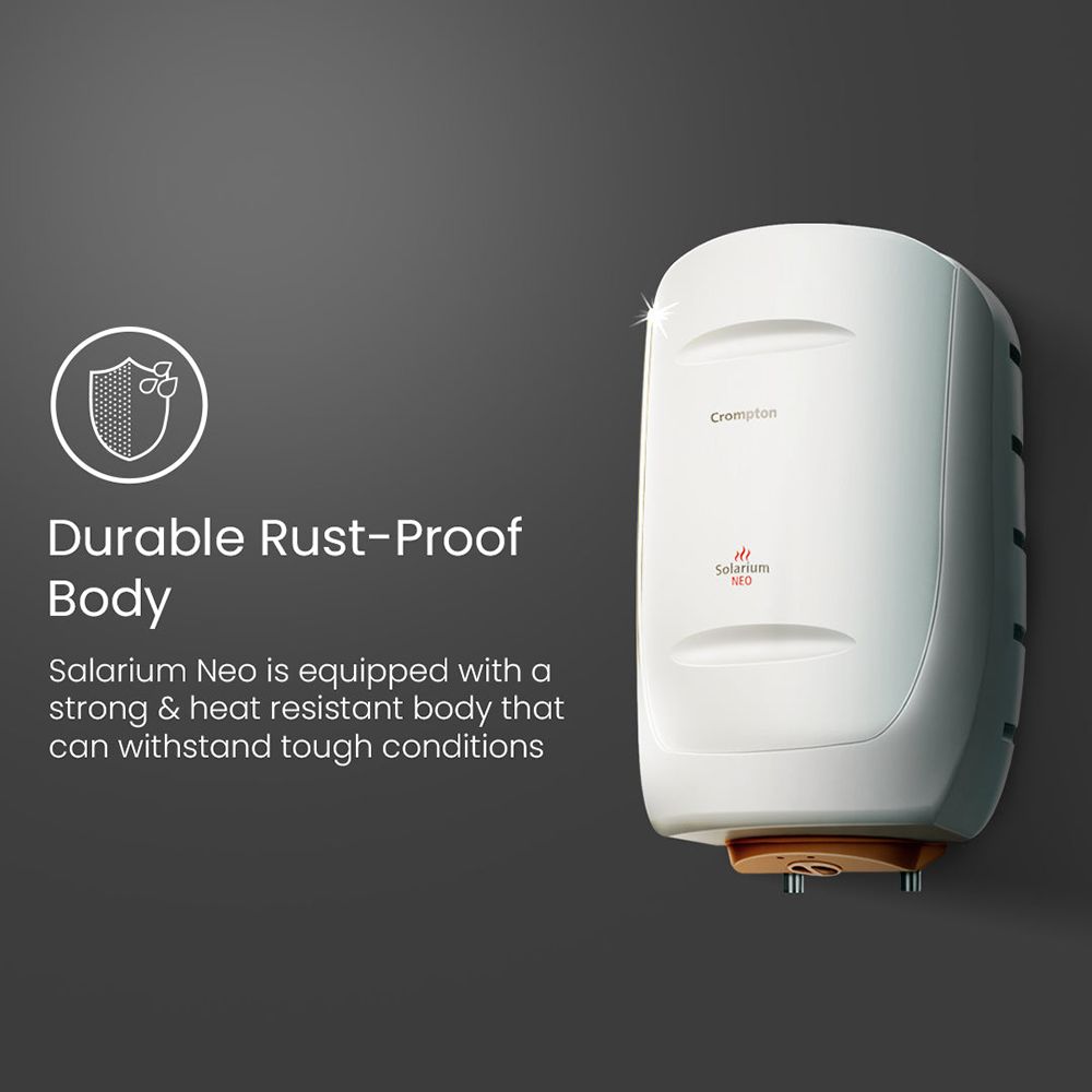 Crompton Solarium Neo 25 Litre 5 Star Vertical Storage Geyser with Anti Siphon Protection (Ivory)