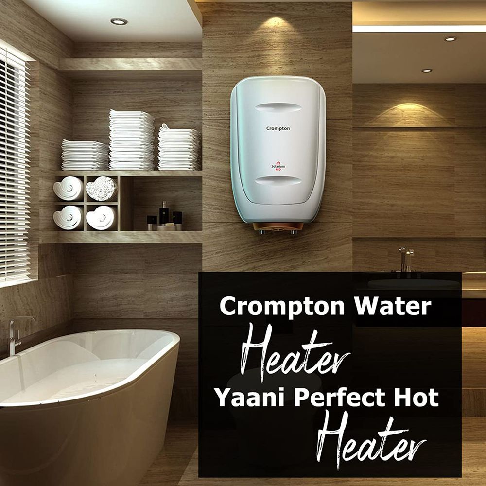 Crompton Solarium Neo 25 Litre 5 Star Vertical Storage Geyser with Anti Siphon Protection (Ivory)
