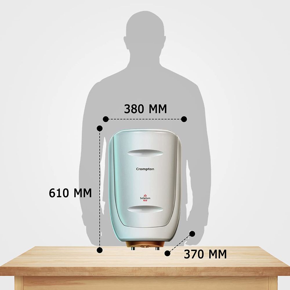 Crompton Solarium Neo 25 Litre 5 Star Vertical Storage Geyser with Anti Siphon Protection (Ivory)