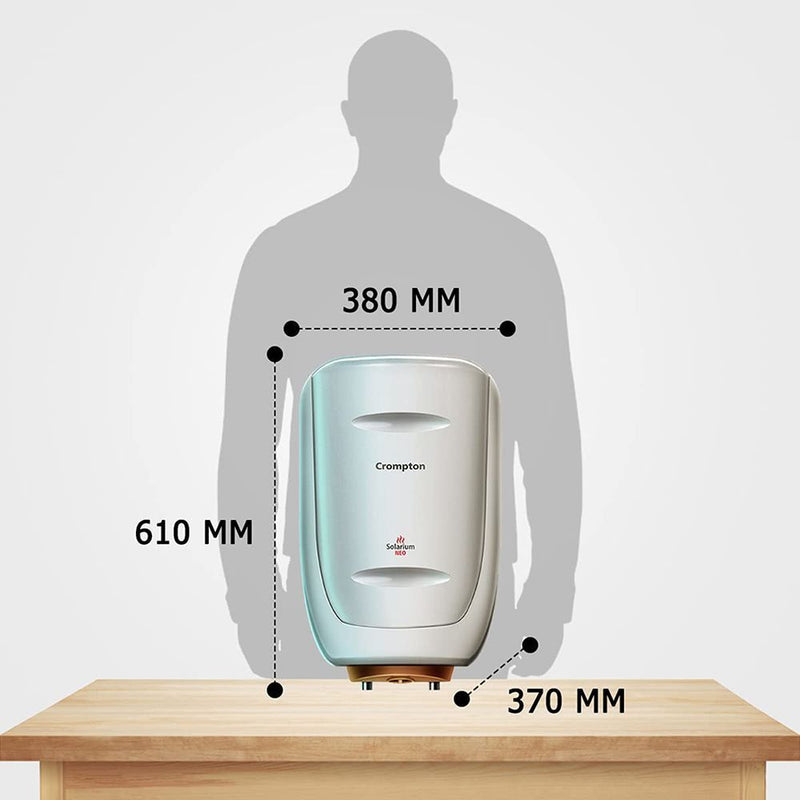 Crompton Solarium Neo 25 Litre 5 Star Vertical Storage Geyser with Anti Siphon Protection (Ivory)
