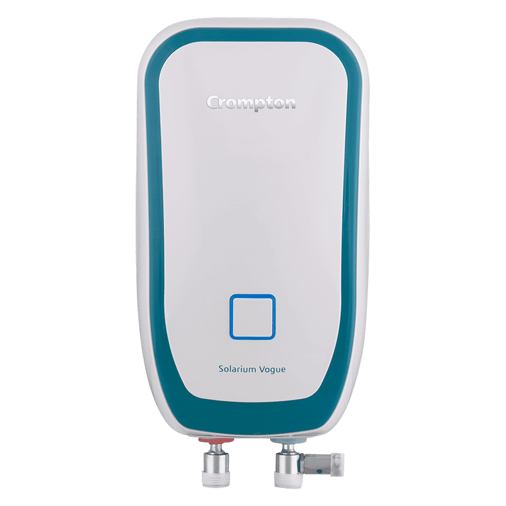 Crompton Solarium Vogue 3 Litre Vertical Instant Geyser with Rust Proof (White & Turquoise Blue)