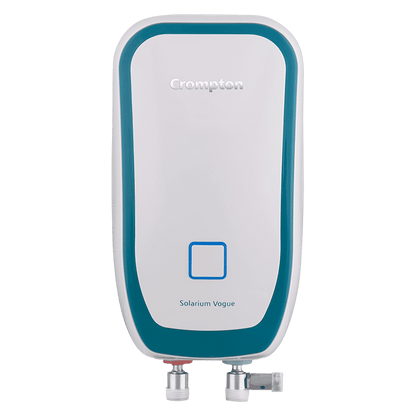 Crompton Solarium Vogue 3 Litre Vertical Instant Geyser with Rust Proof (White & Turquoise Blue)
