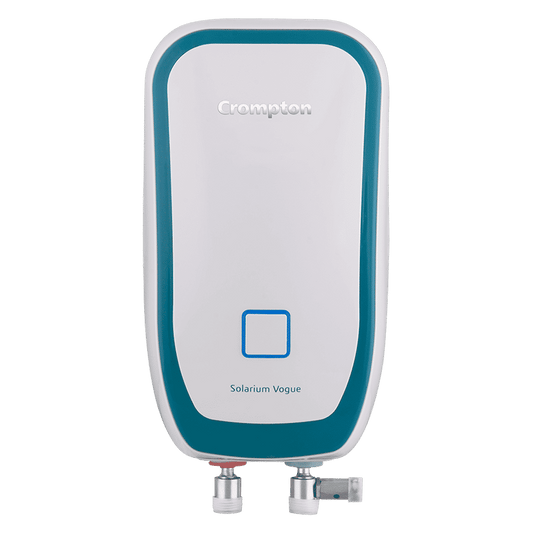Crompton Solarium Vogue 3 Litre Vertical Instant Geyser with Rust Proof (White & Turquoise Blue)