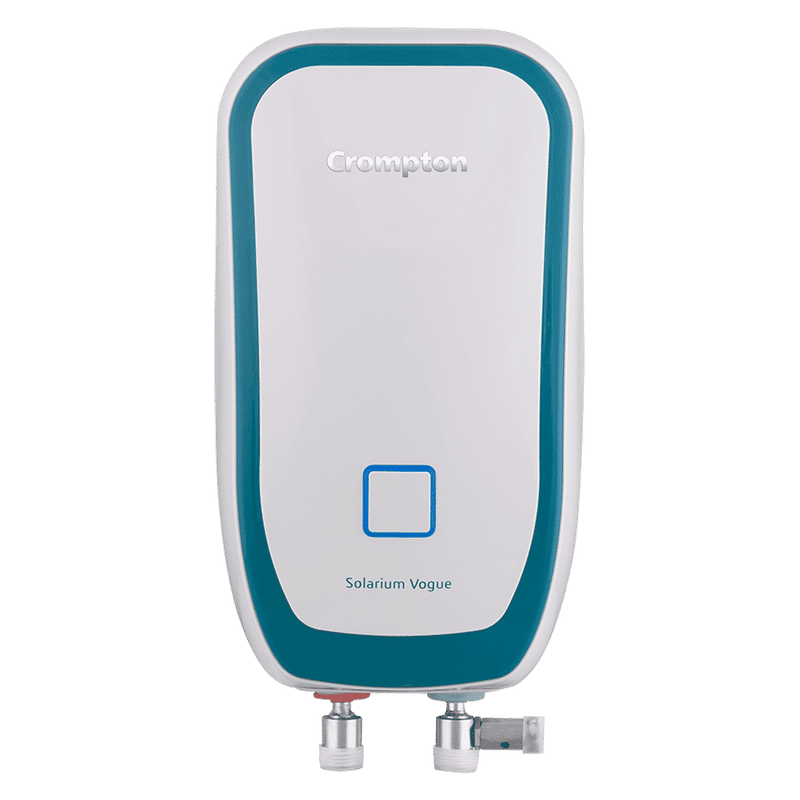 Crompton Solarium Vogue 3 Litre Vertical Instant Geyser with Rust Proof (White & Turquoise Blue)