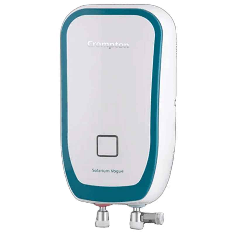 Crompton Solarium Vogue 3 Litre Vertical Instant Geyser with Rust Proof (White & Turquoise Blue)