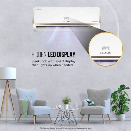 Lloyd 1 Ton 5 Star Inverter Split AC | 5 in 1 Convertible | Smart 4-Way Swing | Wi-Fi Ready | Clean Air Filter | Turbo Cool | Strong Dehumidifier | 100% Copper (GLS12I5FOJGR, White) 2025 Model