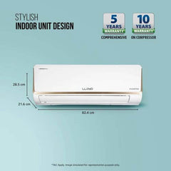 Lloyd 1 Ton 5 Star Inverter Split AC | 5 in 1 Convertible | Smart 4-Way Swing | Wi-Fi Ready | Clean Air Filter | Turbo Cool | Strong Dehumidifier | 100% Copper (GLS12I5FOJGR, White) 2025 Model