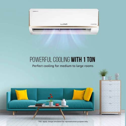 Lloyd 1 Ton 5 Star Inverter Split AC | 5 in 1 Convertible | Smart 4-Way Swing | Wi-Fi Ready | Clean Air Filter | Turbo Cool | Strong Dehumidifier | 100% Copper (GLS12I5FOJGR, White) 2025 Model