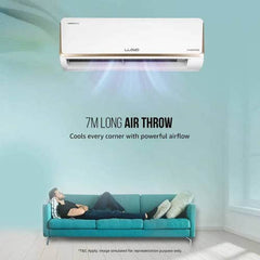 Lloyd 1 Ton 5 Star Inverter Split AC | 5 in 1 Convertible | Smart 4-Way Swing | Wi-Fi Ready | Clean Air Filter | Turbo Cool | Strong Dehumidifier | 100% Copper (GLS12I5FOJGR, White) 2025 Model