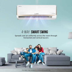 Lloyd 1 Ton 5 Star Inverter Split AC | 5 in 1 Convertible | Smart 4-Way Swing | Wi-Fi Ready | Clean Air Filter | Turbo Cool | Strong Dehumidifier | 100% Copper (GLS12I5FOJGR, White) 2025 Model