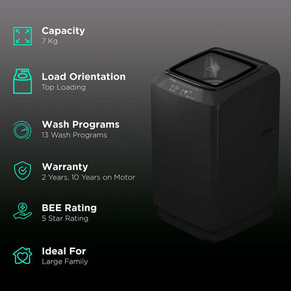 Godrej 7 kg 5 Star Fully Automatic Top Load Washing Machine (Eon Allure, WTEON ALR 70 5.0 FISNS GPGR, Magic Filter, Graphite Grey)