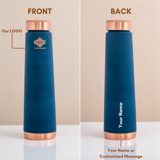 Personalized Copper Pyramid Shape Silk Finish Water Bottle