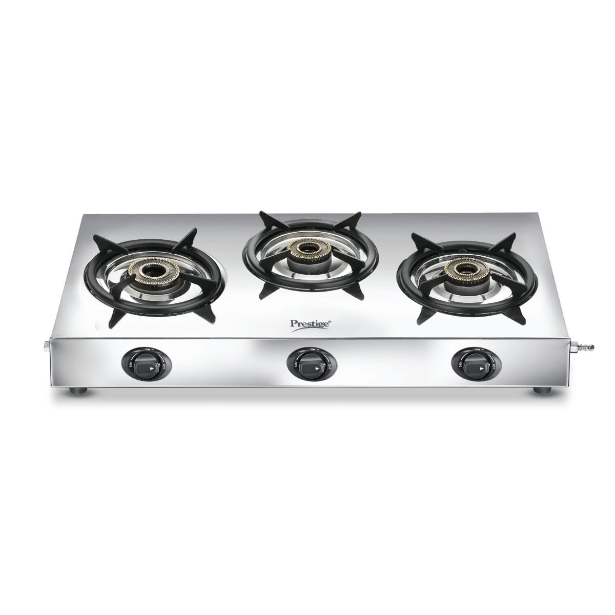 Prestige L.P. Gas Table – Perfect + (With Stainless Steel Body and 3 Unit Brass Burners), Prestige Omega Deluxe Granite Twin Pack | Fry Pan 24cm & Omni Tawa 25cm | Durable Granite Finish Coating | PFOA Free | Metal Spoon Friendly