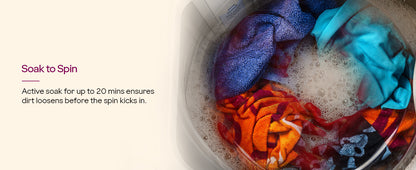 Godrej 12 Kg 5 Star, 1440 RPM Spin Motor, Tri-Roto Pulsator For Powerful Scrub, 370 W PowerMax Wash For Heavy Laundry Semi Automatic Top Load Washing Machine (WS EDGE UNO 120 5.0 PB4 MIGR, Mist grey)