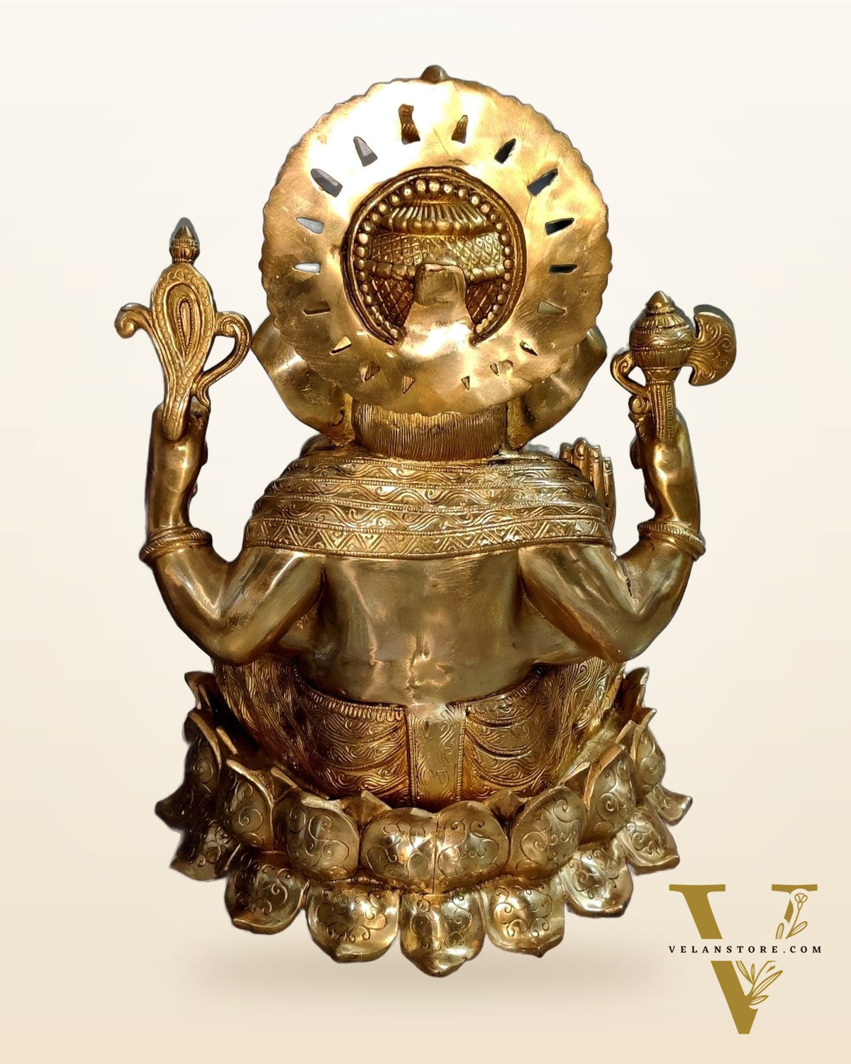 24-Inch Brass Kamal Ganesha Statue