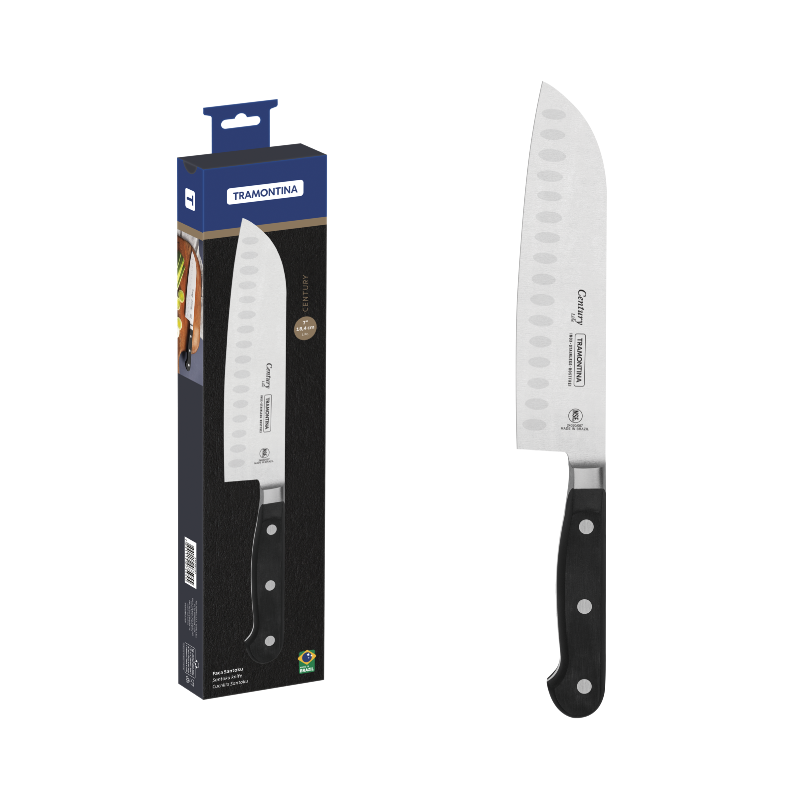 Century Santoku Knife 17 cm/ 7in - Black