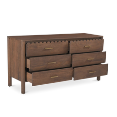 Indiana Scalloped Edge Solid Wood Dresser – Modern Storage Cabinet