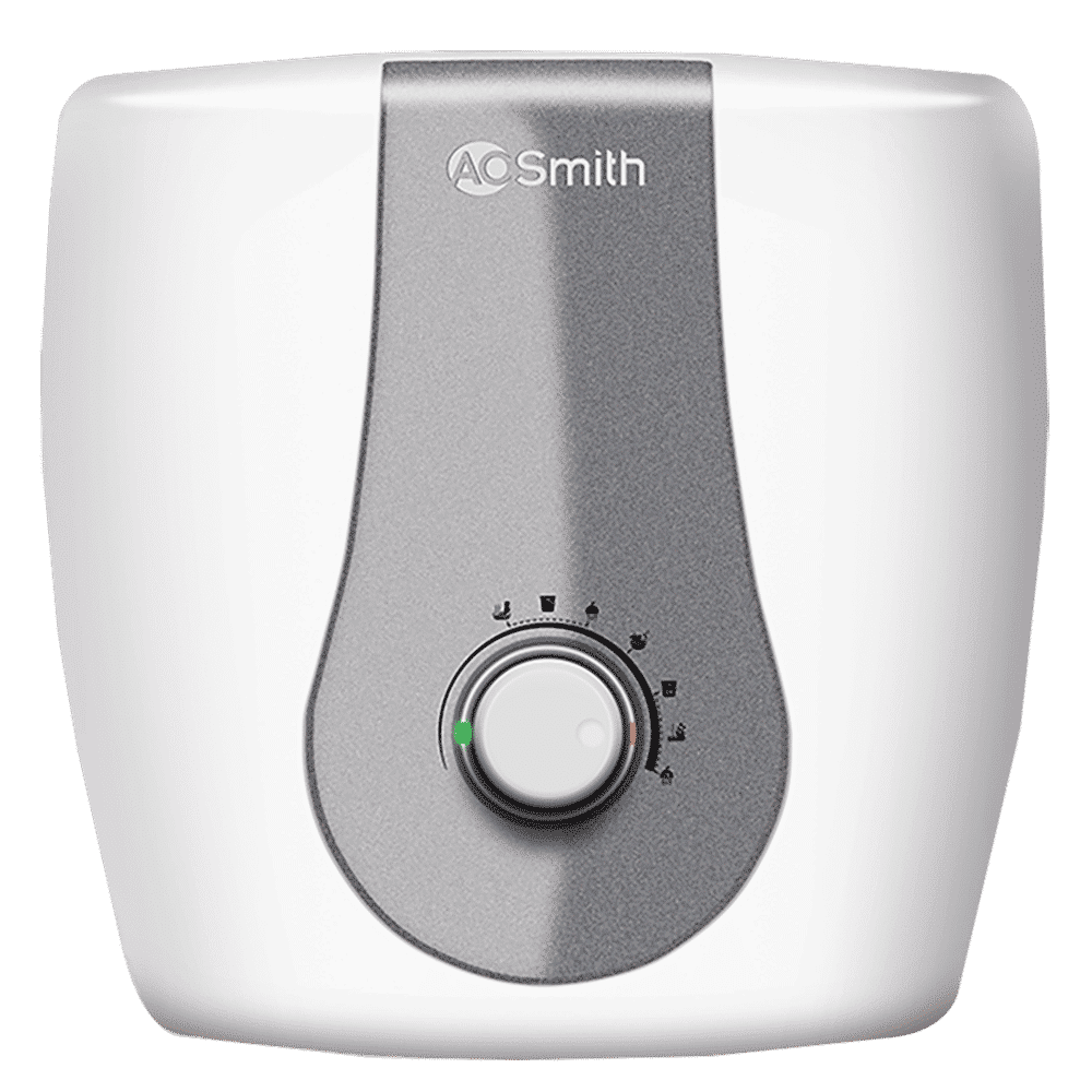 AO Smith Finesse 6 Litres 5 Star Vertical Storage Water Geyser with Glass Coated Incoloy Heating Element (White)