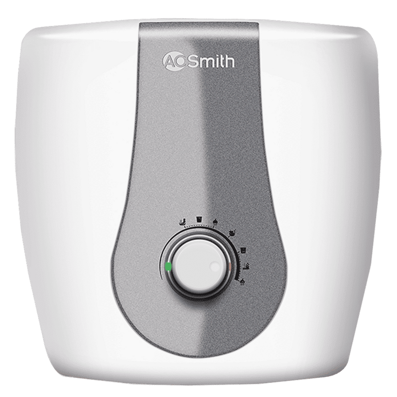 AO Smith Finesse 6 Litres 5 Star Vertical Storage Water Geyser with Glass Coated Incoloy Heating Element (White)