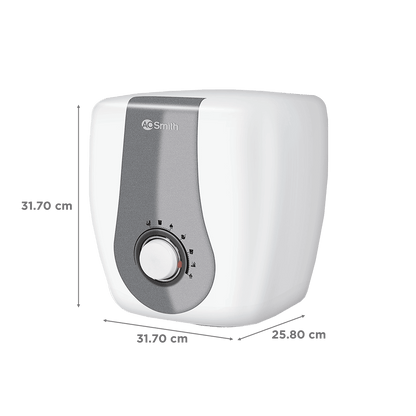 AO Smith Finesse 6 Litres 5 Star Vertical Storage Water Geyser with Glass Coated Incoloy Heating Element (White)