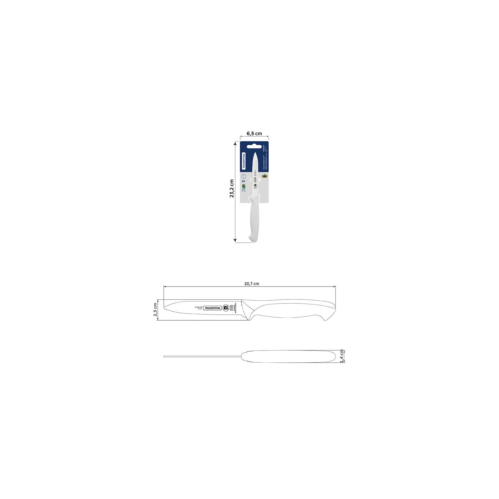Premium Vegetable and Fruit Knife 10 cm/ 4in - White