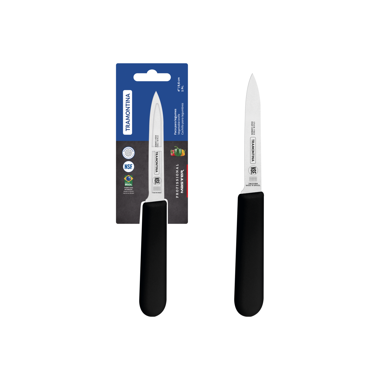 Tramontina Professional Vegetable Knife  10 cm/ 4in - Black