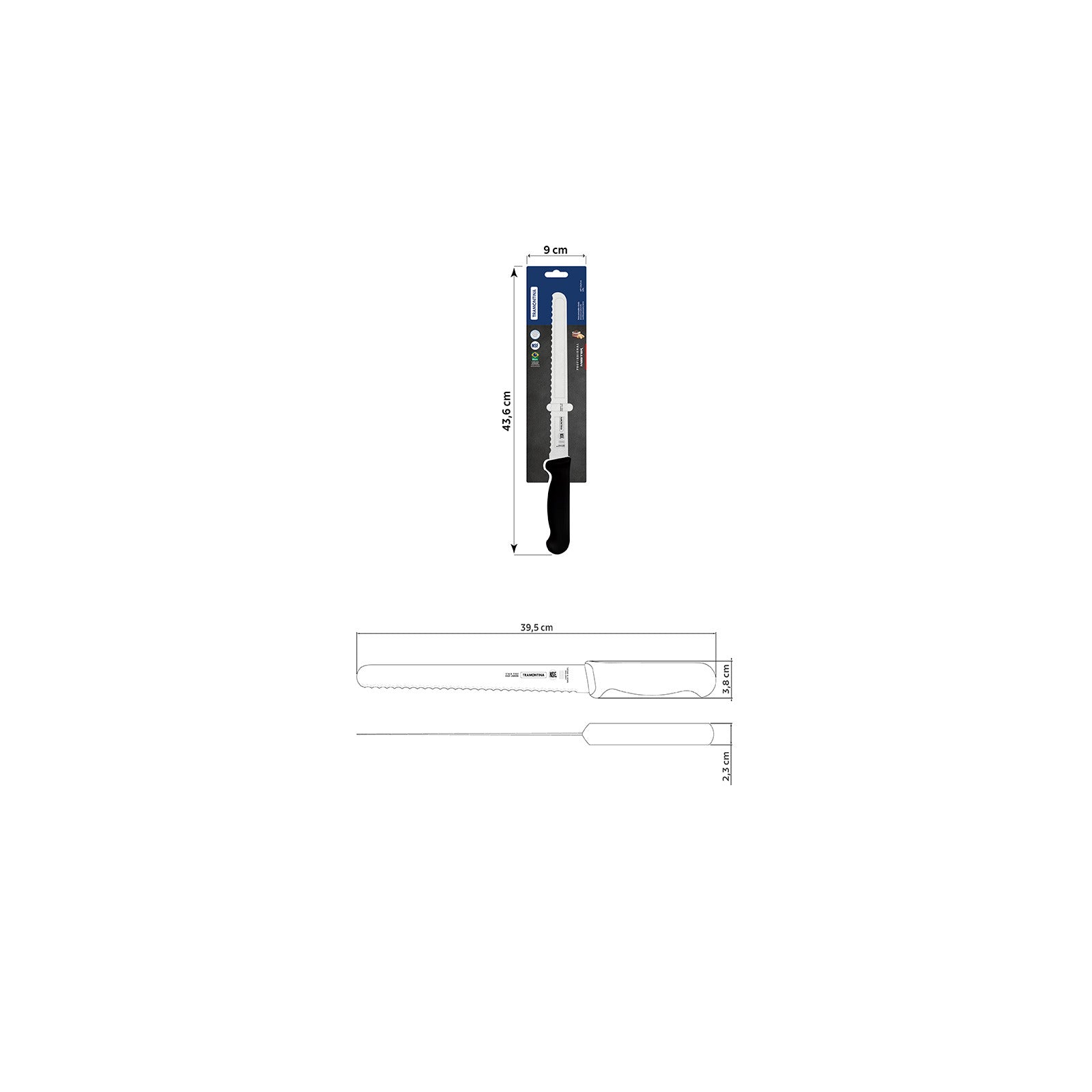Tramontina Professional Bread and Cake Knife 25 cm/ 10in - Black