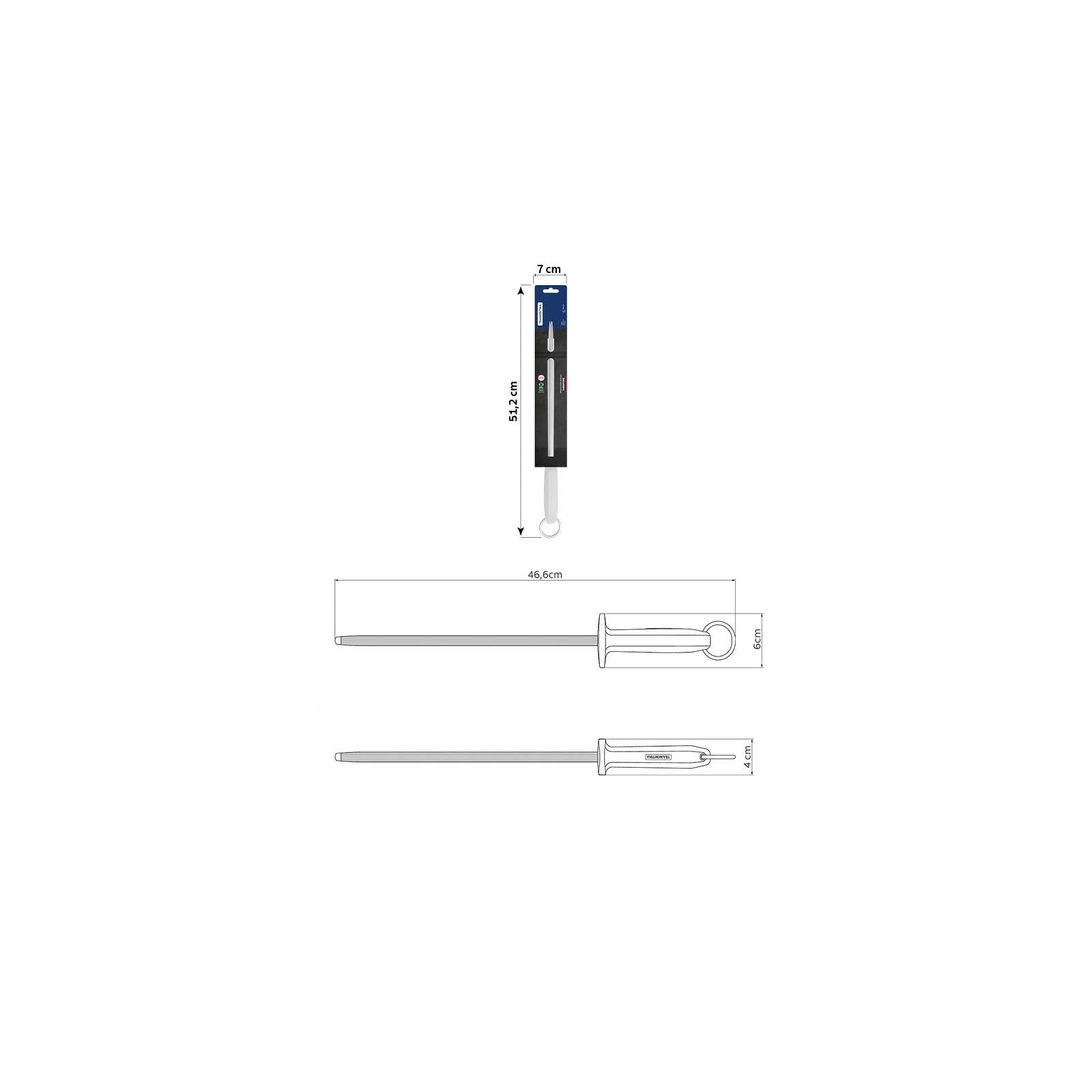 Professional Grooved Sharpener 30 cm/ 12in - White