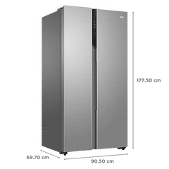 Haier 602 Litres 3 Star Frost Free Side by Side Refrigerator with Magic Cooling Technology (HRS-682SS, Shiny Steel)