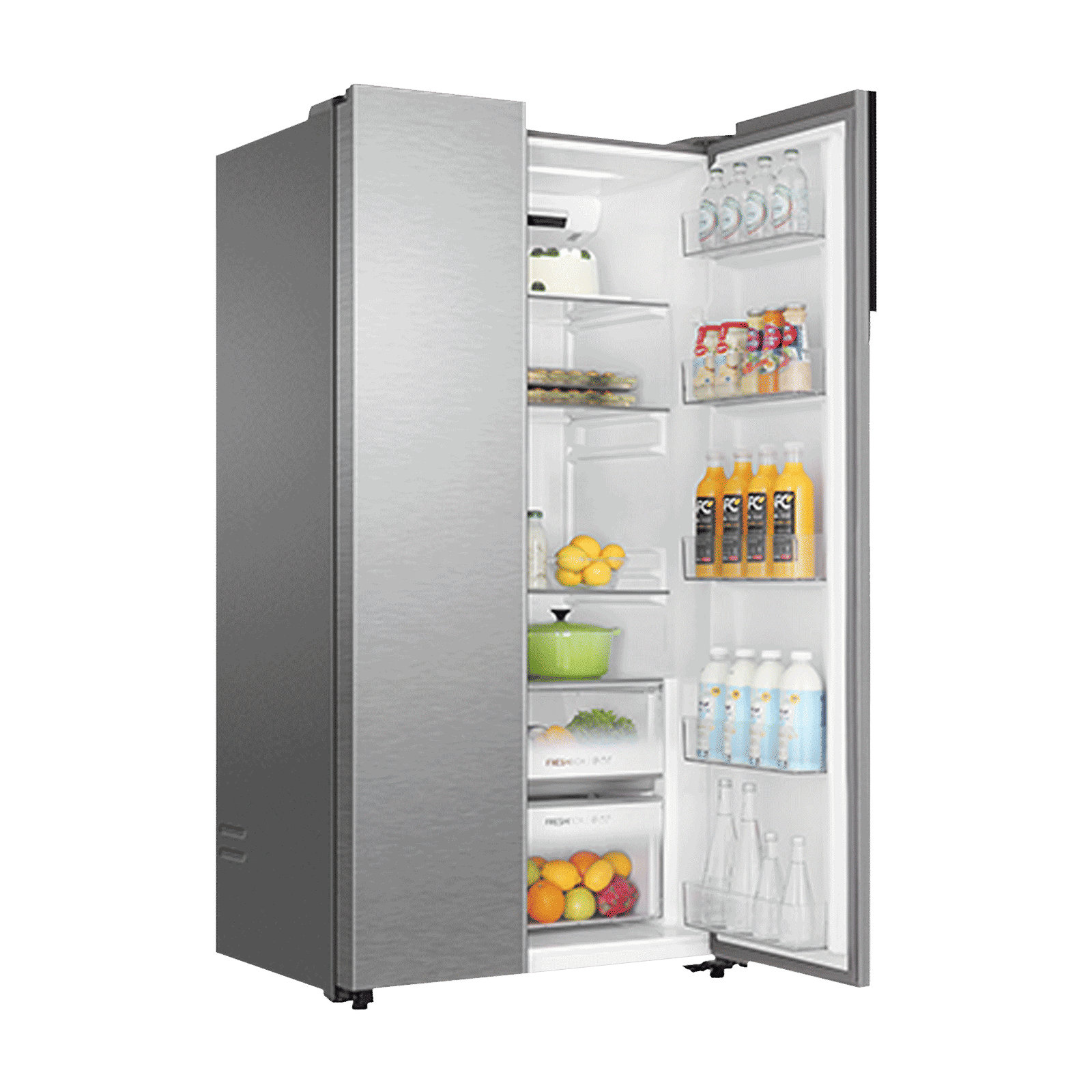 Haier 602 Litres 3 Star Frost Free Side by Side Refrigerator with Magic Cooling Technology (HRS-682SS, Shiny Steel)