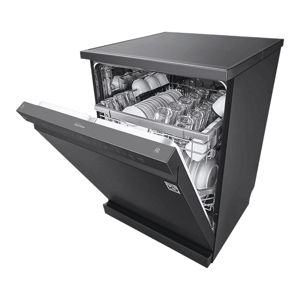 LG DFB424FM 14 Place Settings Free Standing Dishwasher with Inverter Direct Drive (Matt Black)