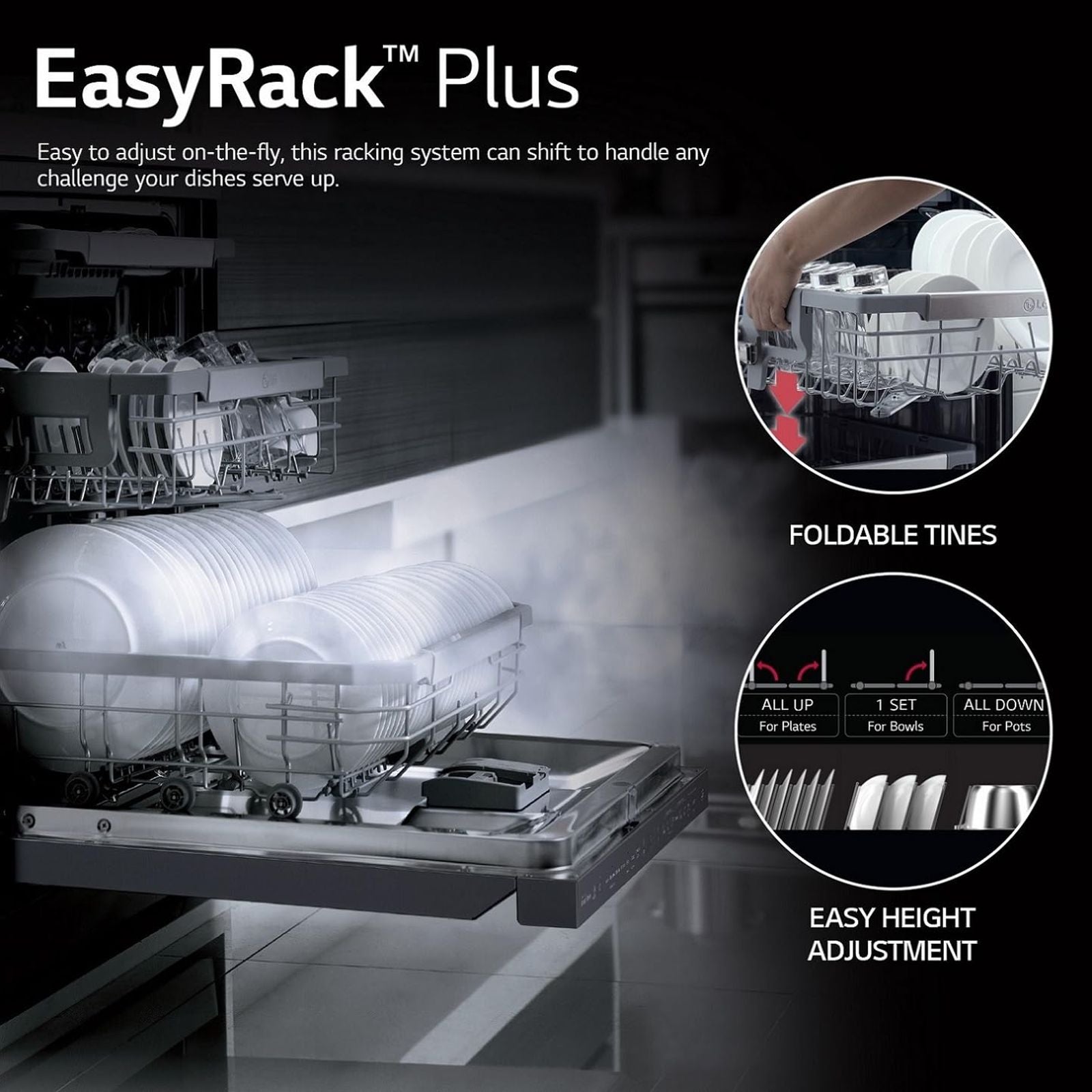 LG DFB424FM 14 Place Settings Free Standing Dishwasher with Inverter Direct Drive (Matt Black)