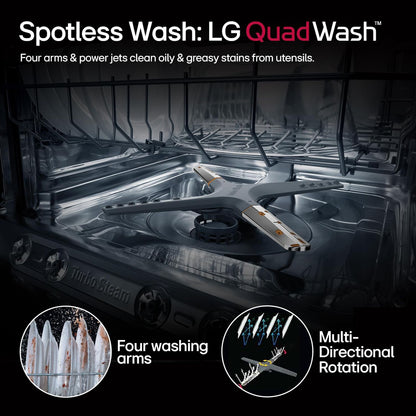 LG DFB424FM 14 Place Settings Free Standing Dishwasher with Inverter Direct Drive (Matt Black)