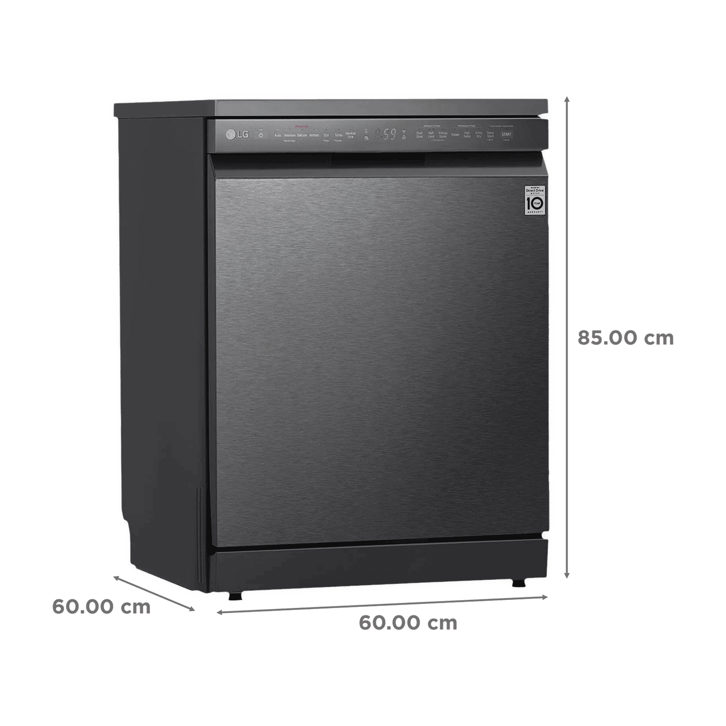 LG DFB424FM 14 Place Settings Free Standing Dishwasher with Inverter Direct Drive (Matt Black)