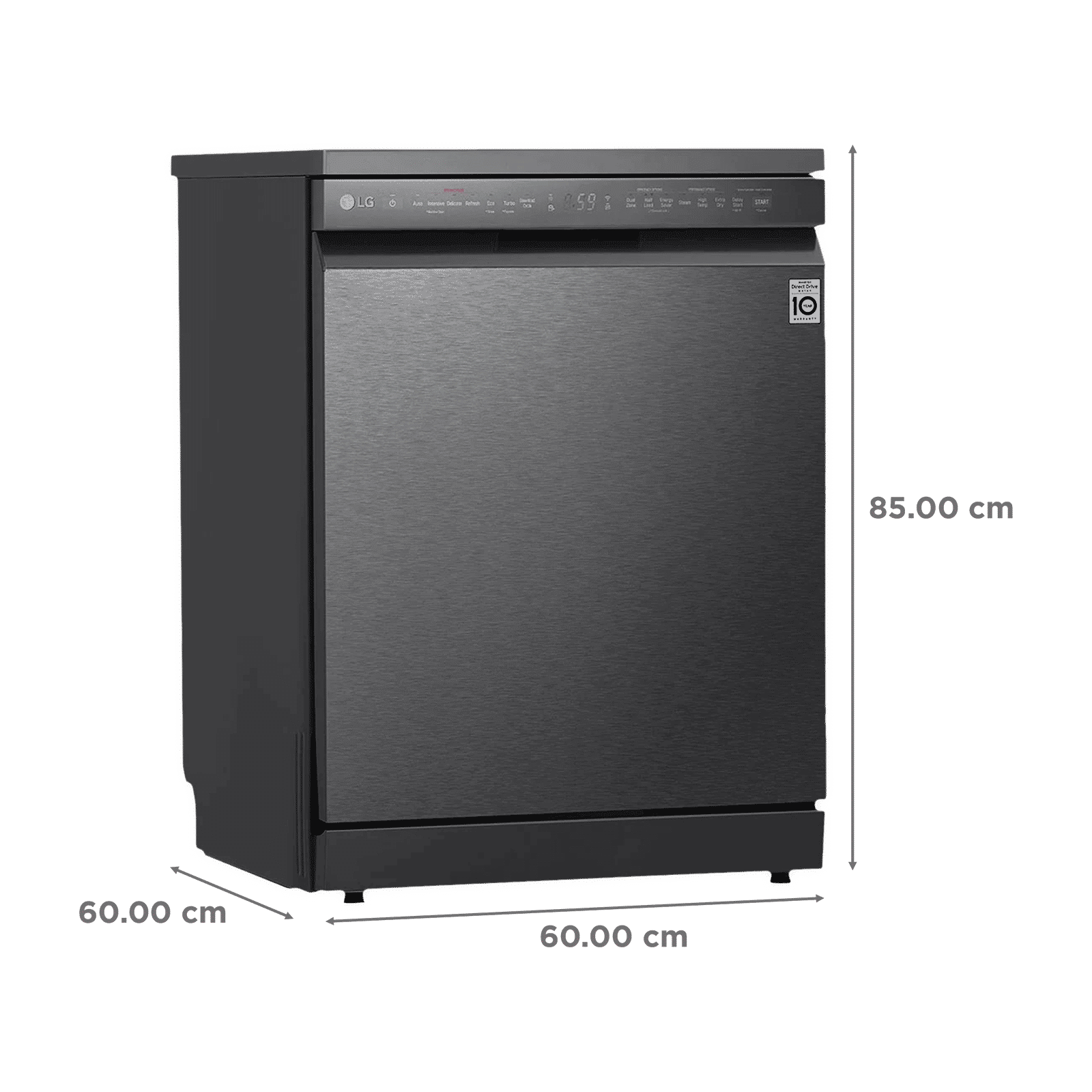 LG DFB424FM 14 Place Settings Free Standing Dishwasher with Inverter Direct Drive (Matt Black)