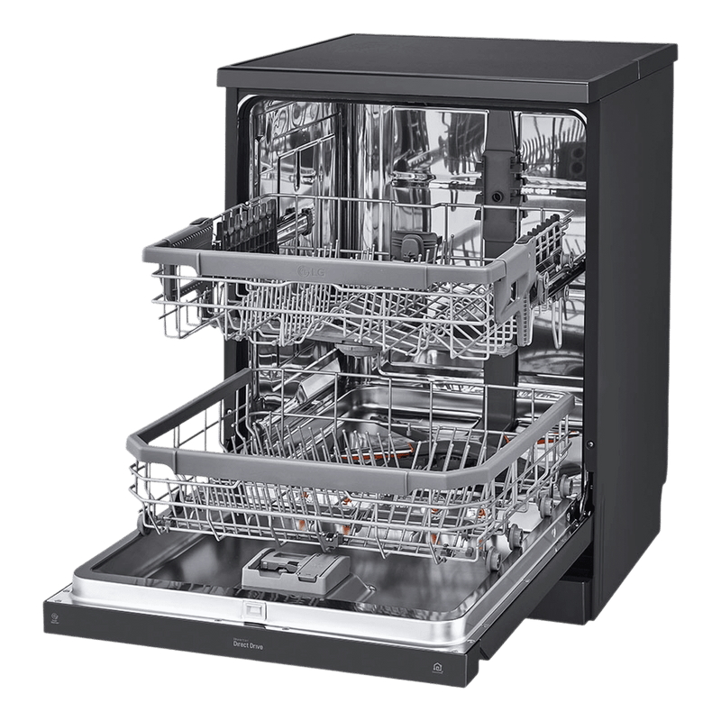 LG DFB424FM 14 Place Settings Free Standing Dishwasher with Inverter Direct Drive (Matt Black)