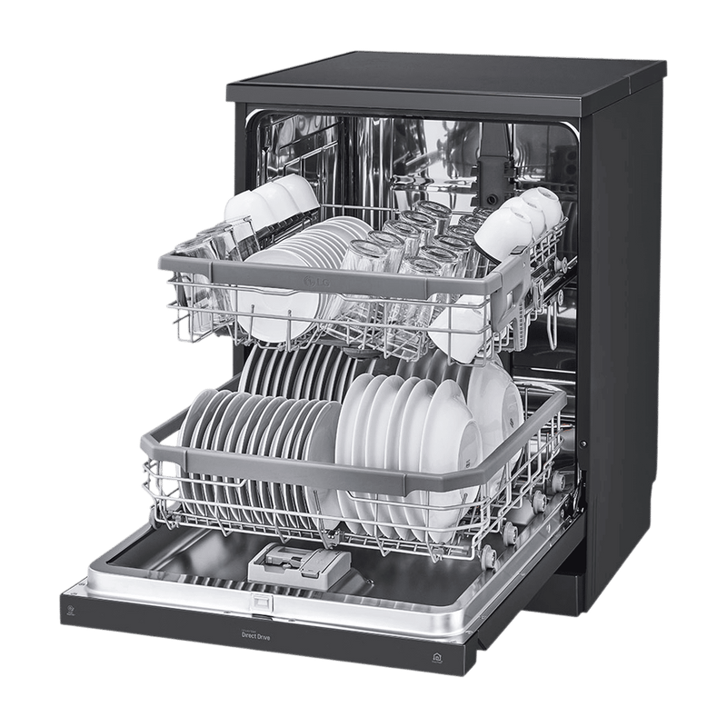 LG DFB424FM 14 Place Settings Free Standing Dishwasher with Inverter Direct Drive (Matt Black)