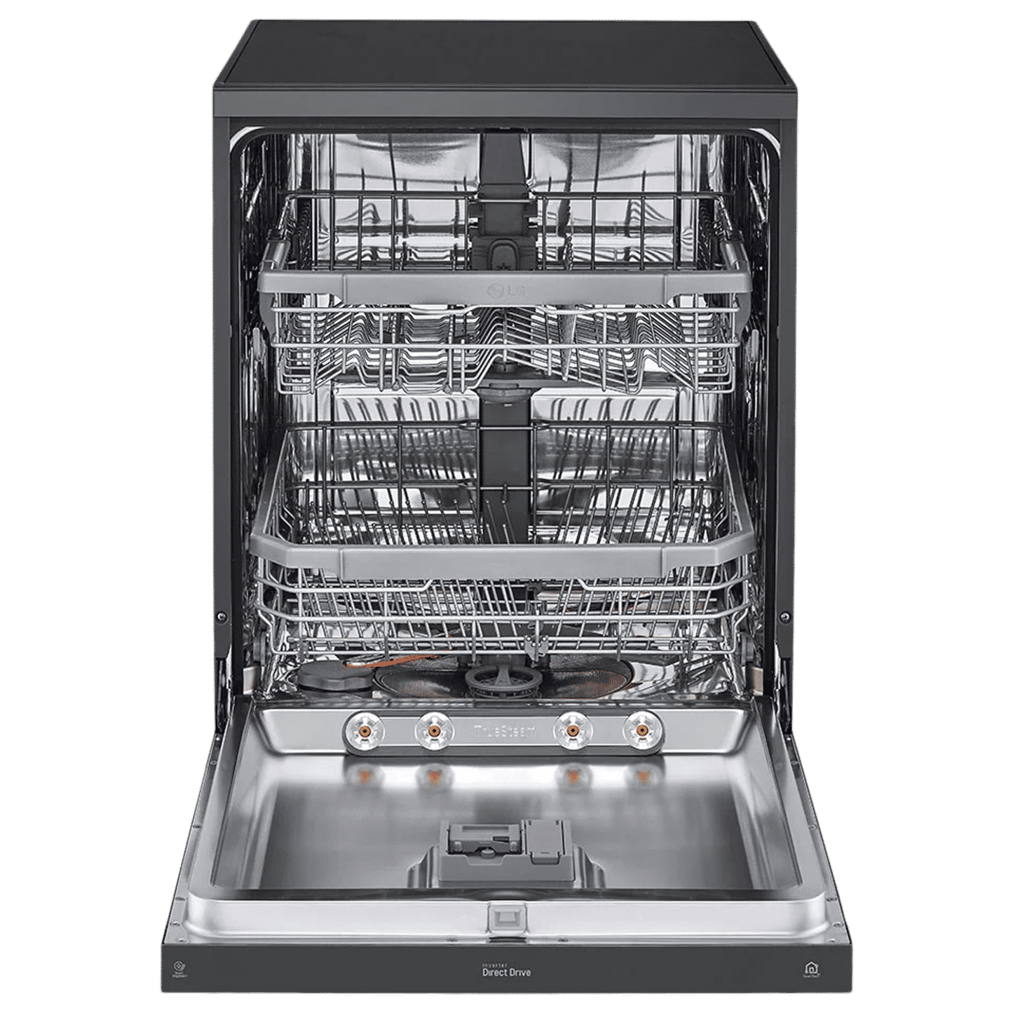 LG DFB424FM 14 Place Settings Free Standing Dishwasher with Inverter Direct Drive (Matt Black)