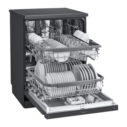 LG DFB424FM 14 Place Settings Free Standing Dishwasher with Inverter Direct Drive (Matt Black)