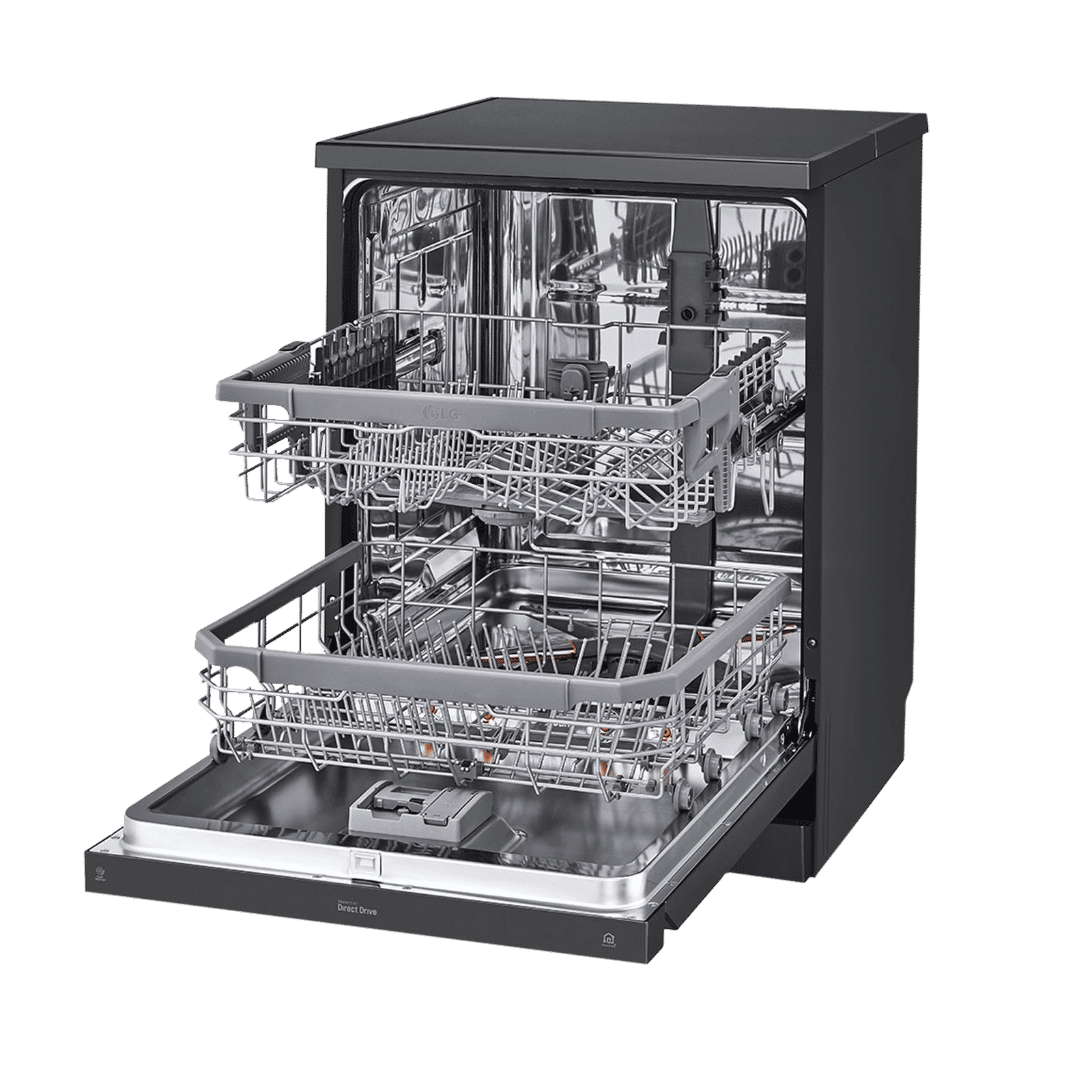 LG DFB424FM 14 Place Settings Free Standing Dishwasher with Inverter Direct Drive (Matt Black)