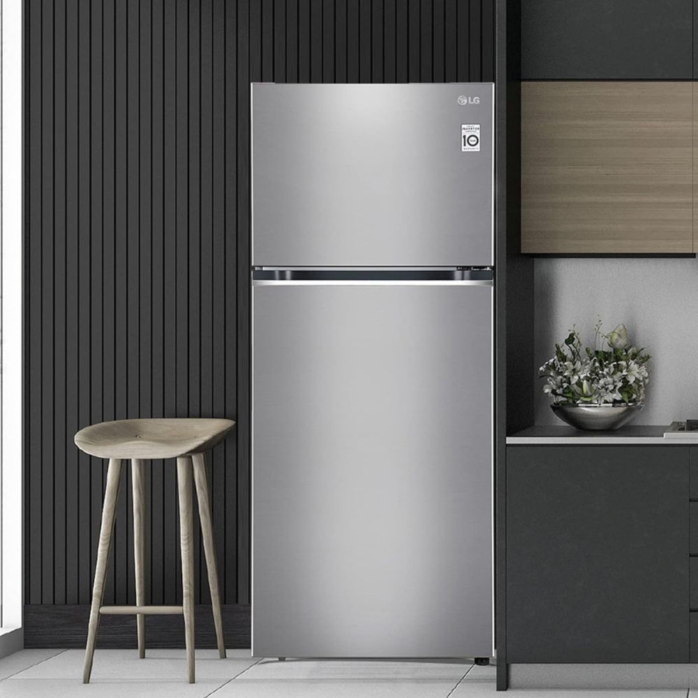 LG 398 Litres 2 Star Frost Free Double Door Convertible Refrigerator with Smart Diagnosis (GL-S422SPZY.DPZZEB, Shiny Steel)