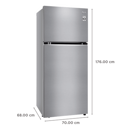 LG 398 Litres 2 Star Frost Free Double Door Convertible Refrigerator with Smart Diagnosis (GL-S422SPZY.DPZZEB, Shiny Steel)