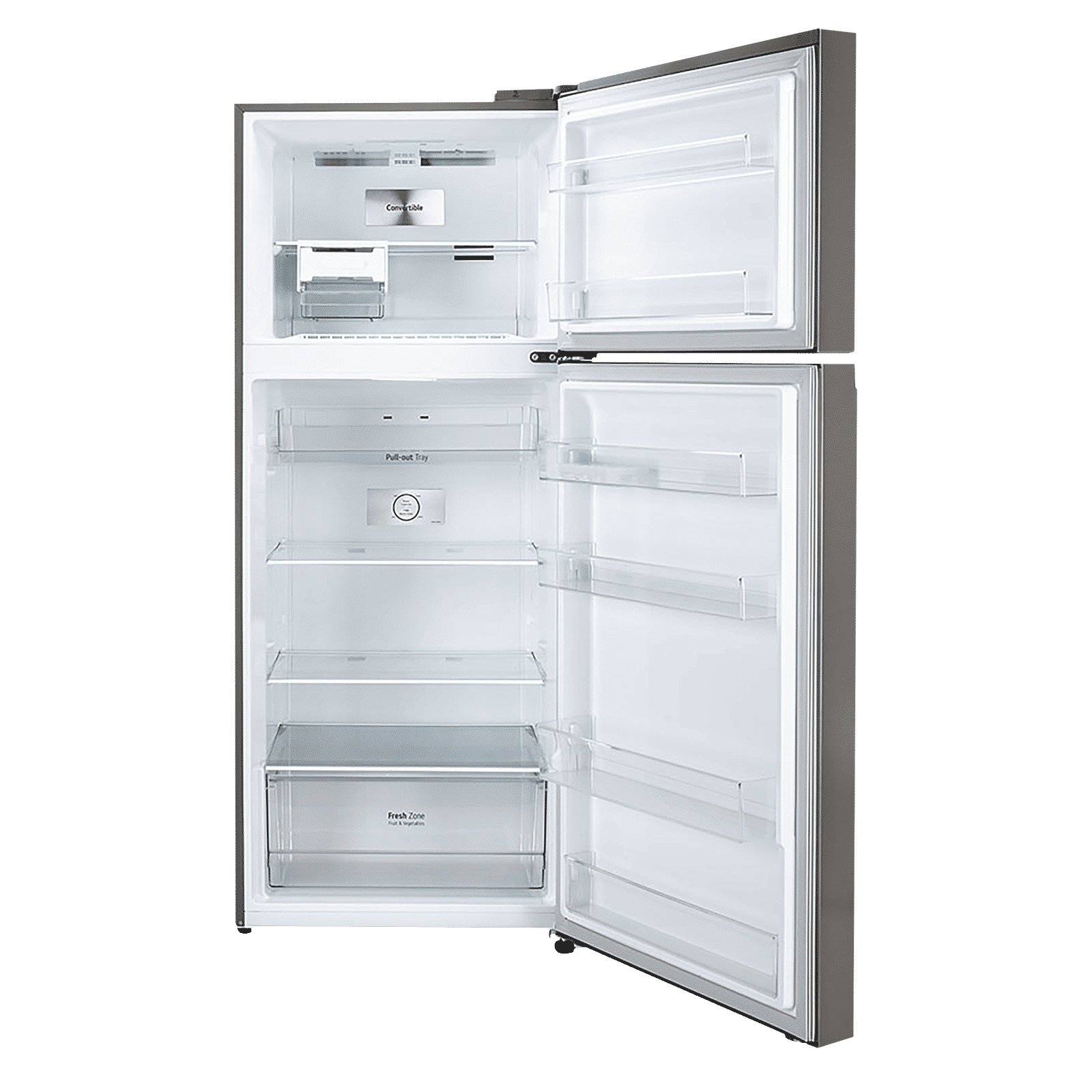 LG 398 Litres 2 Star Frost Free Double Door Convertible Refrigerator with Smart Diagnosis (GL-S422SPZY.DPZZEB, Shiny Steel)
