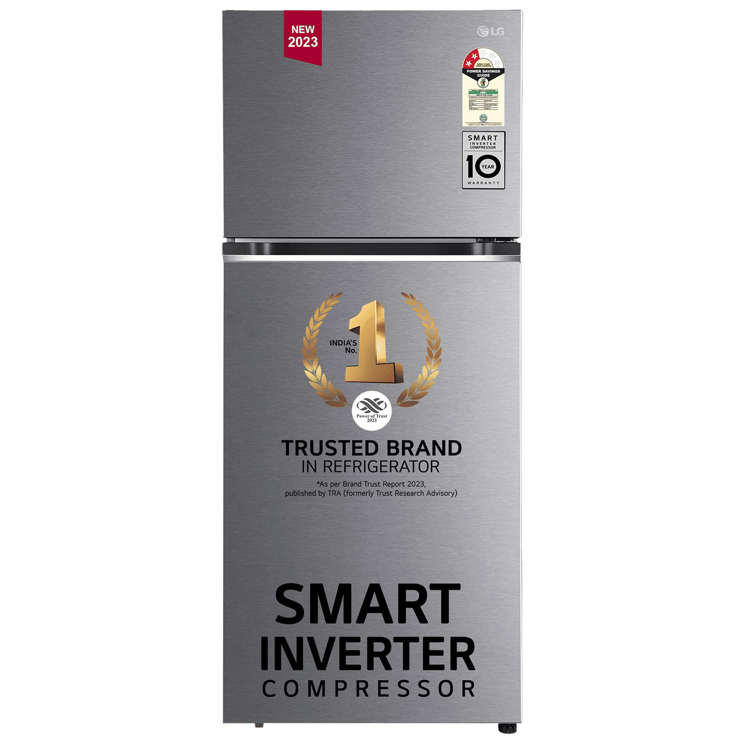 LG 380 Litres 2 Star Frost Free Double Door Refrigerator with Smart Diagnosis (GL-N412SDSY, Dazzle Steel)