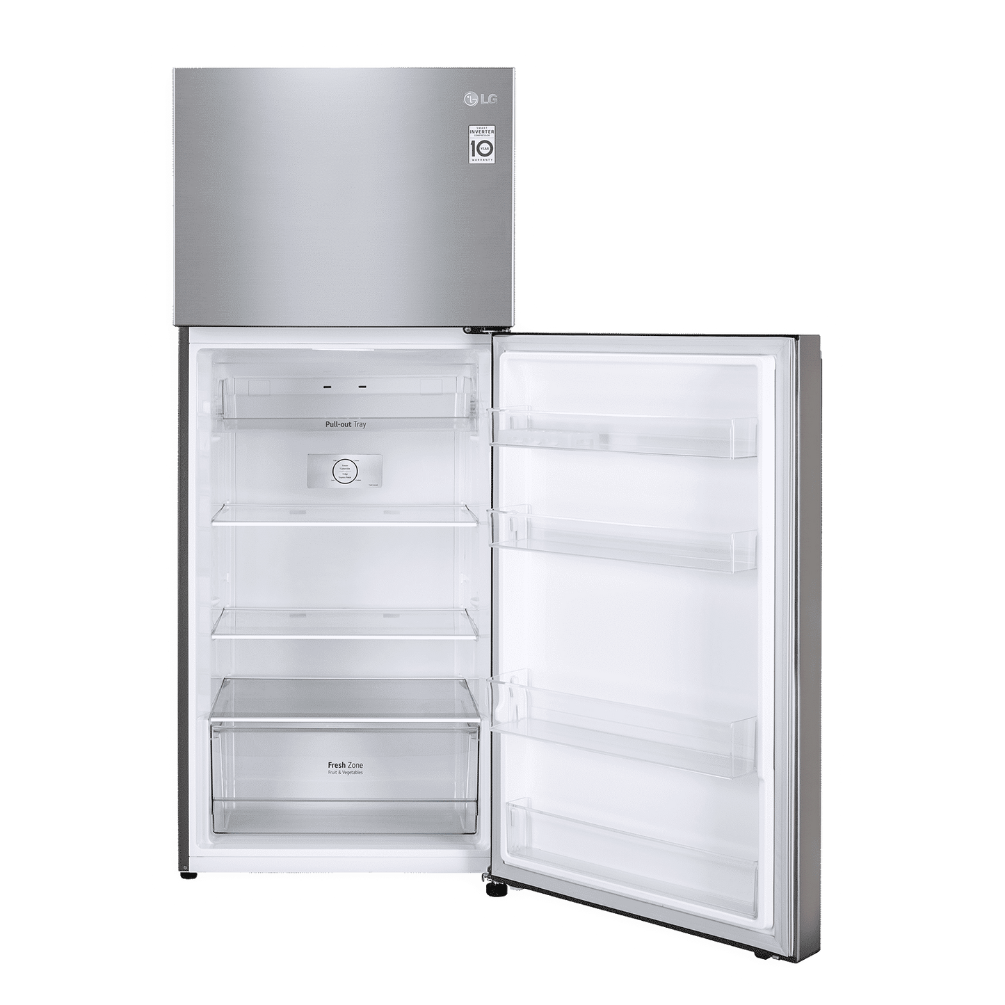 LG 380 Litres 2 Star Frost Free Double Door Refrigerator with Smart Diagnosis (GL-N412SDSY, Dazzle Steel)